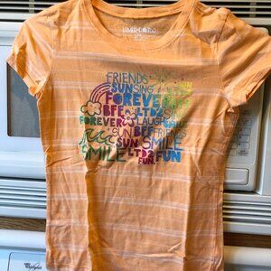 Limited Too Girls T Shirt Orange Stripe Size 12